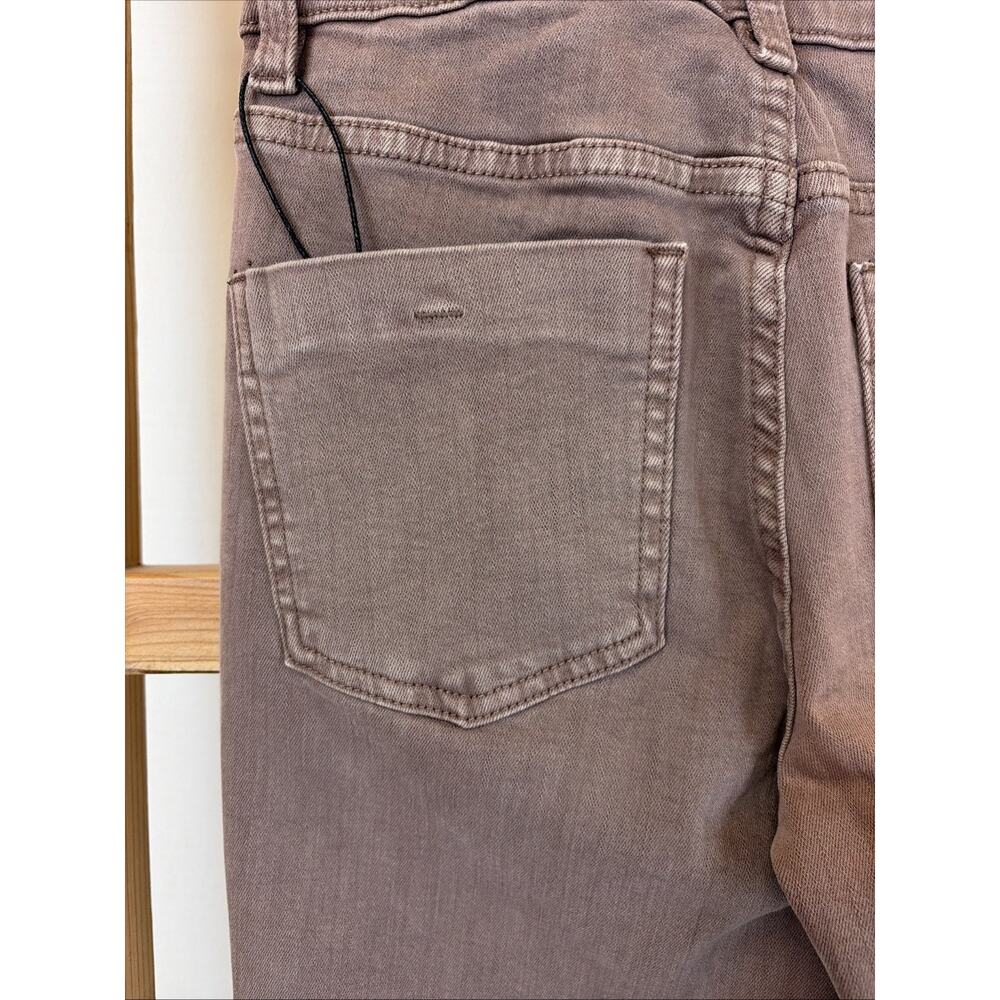 NWT Oat New York Brown Mid Rise Mini Flare Cropped Pants #0666 Size 34 - Picture 3 of 5